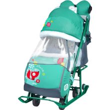 НИКА Cанки-коляска НИКА ДЕТЯМ 7-2 Коллаж-лисички Изумруд