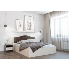 ТЭКС Кровать Дели каркас (1,6) велюр шоколад, дуб ID - 303147