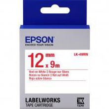 EPSON LK-4WRN картридж с лентой шириной 12 мм, красный шрифт на белом фоне