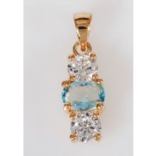 Кулон с голубым фианитом "3 камня"