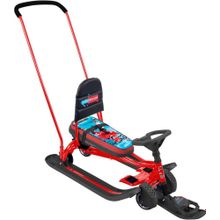 НИКА Снегокат ТИМКА СПОРТ 6 с толкателем Nika kids hockey (красный каркас)