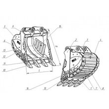 Карьерный ковш для экскавтора Volvo EC700 скальный сверхусиленный