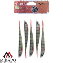 Червь силиконовый Mikado SAIRA "съедобная резина" 14 см.   3D PERCH ( 4 шт.)