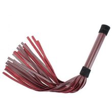 БДСМ Арсенал Бордовая плеть Maroon Leather Whip с гладкой ручкой - 45 см. (бордовый)