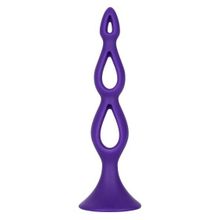 Фиолетовая анальная елочка Silicone Triple Probe - 14,5 см.