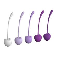 Набор из 5 фиолетово-белых шариков CHERRY KEGEL EXERCISERS фиолетовый с белым
