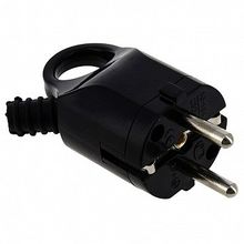 Вилка с кольцом   ЛОНДОН с заземлением, 16А IP20, черный, AVK16-30 | код. AVK16-30 |  EKF