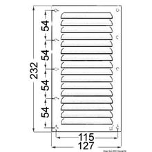 Osculati Louvred vent polished SS + fly screen 232x127 mm, 53.021.10