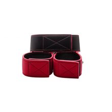 Чёрно-красный двусторонний ошейник с наручниками Reversible Collar and Wrist Cuffs черный с красным