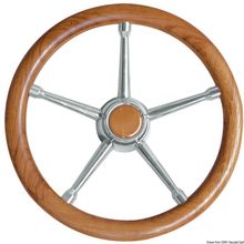 Osculati A soft polyurethane steering wheel teak SS 350mm, 45.135.05