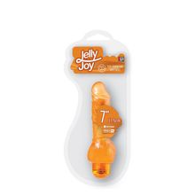 Dream Toys Оранжевый вибратор-реалистик JELLY JOY 7INCH 10 RHYTHMS ORANGE - 17,5 см.