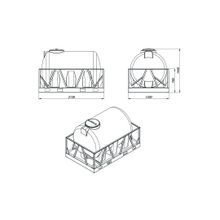 Емкость горизонтальная H 2000 с обрешеткой
