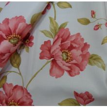 Ткань для штор Сатен печать Цветы Розовые