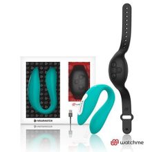 DreamLove Зеленый вибратор для пар с черным пультом-часами Weatwatch Dual Pleasure Vibe (зеленый)