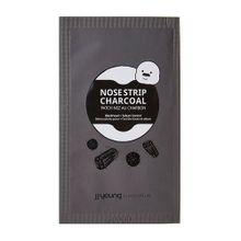 Полоски для носа от черных точек с углем JJ Young Pore Nose Strip Charcoal 6шт