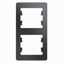 Рамка 2 поста GLOSSA, вертикальная, графит |  код. GSL001306 |  Schneider Electric