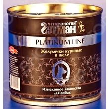 Четвероногий Гурман Platinum «Желудочки куриные в желе»