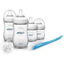 Набор для новорождённых Avent Natural (бут. 2x125 мл, 2x260 мл, пустышка, щеточка) арт. 86105