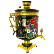 Электрический самовар 45 л "Буфетный" с художественной росписью "Праздничный букет" арт. 124507