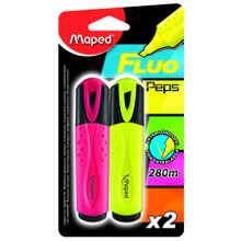 Текстовыделитель FLUO PEPS CLASSIC 1-5 мм,желтый розовый 2 шт блист. MAPED