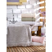 Набор полотенец DO&CO махровых Жакард с бахромой 70х140 (6 шт) SIDE