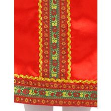 Русский народный костюм для девочки атласный красный комплект "Василиса": сарафан и блузка, 7-12 лет