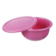 Набор мисок с крышкой, 3шт (1,2л, 2,1л, 3,2л), пластик, 3 цвета