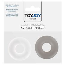 Toy Joy Комплект эрекционных колец STUD RINGS WHITE BLACK (черный с белым)