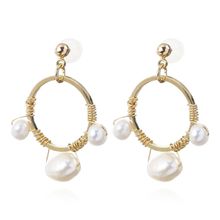 Серьги-гвоздики с барочным жемчугом (арт. 78010-10)