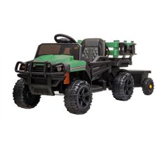 Детский электромобиль Bettyma квадроцикл с прицепом 2WD 12V - BDM0926-GREEN