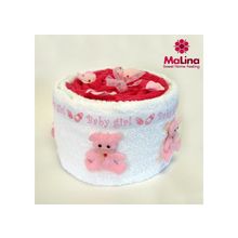 Махровые сладости - Детский торт из полотенец Для новорожденной девочки