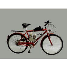 Велосипед с мотором Okkervil ZNC-32006G (48 см. куб., 2.4 лс, двигатель одноцилидровый, двухтактный возд. охл., бак 2.8л, макс. cкорость 35 км ч, макс. нагрузка 120 кг, размер колес 26*2.125, вес 28кг) зеленый, красный, синий
