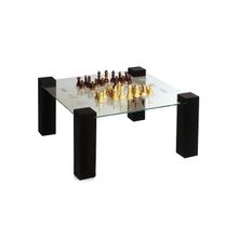 Мебелик Стол журнальный Гамма Приз-1Н венге шахматы прозрачное