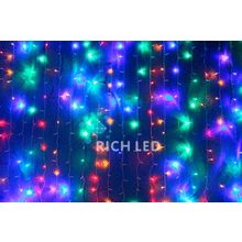 Rich LED RL-CS2*1.5FF-T M Уличный светодиодный Занавес 2x1.5 м, мульти, флэш, провод прозрачный