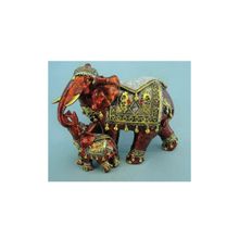 Сувенир Большой слон и малый, лакированный со стразами