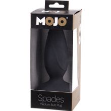 Черная анальная пробка Mojo Spades Medium Butt Plug - 10,7 см. (225097)