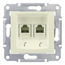 Розетка телефонная 2xRJ11 SEDNA, бежевый |  код. SDN4201147 |  Schneider Electric