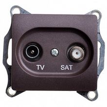 Розетка TV-SAT GLOSSA, одиночная, шоколад |  код. GSL000897 |  Schneider Electric