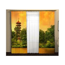 Фотошторы парк с пагодой