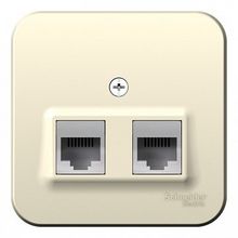 Розетка 2xRJ11+RJ45 Cat.5 BLANCA, молочгый |  код. BLNIA045112 |  Schneider Electric