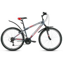 FORWARD Sporting 1.0 (18ск,аморт.вилка,тормоз Vbr,Shimano TZ50 Tourney RS35)(колесо 26", рама 17", белый черный)