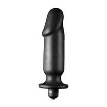 Анальный вибратор-фаллос Silicone Vibrating Anal Plug - 15,2 см. Черный