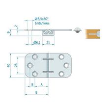 Roca Петля для складного стола из полированной нержавеющей стали Roca 440157 75 x 40 мм