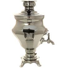 Электрический самовар 3 литра никелированный "Конус-тюльпан" с автоматическим выключением, арт. 130290к