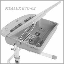 Mealux Парта и стул EVO-02 с лампой розовый
