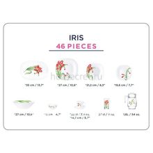 Столовый сервиз Luminarc CARINE IRIS 46 предметов 6 персон N8587