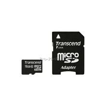 Карта памяти Transcend 16GB MicroSDHC class 10 с адаптером SD