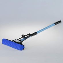 Швабра губчатая с телескопической металлической ручкой Huadi с отжимом, HD1910