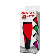 Красно-чёрный мастурбатор Oral Sex Lover с 30 видами вибрации красный с черным