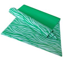 Коврик для йоги 173х61х0,4 см (зеленый с принтом зебра) F18559